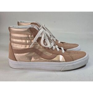 Vans SK8-Hi Reissue Men's Sneakers Size 8 Womens  Sz. 9.5 Pink White Suede Shoes